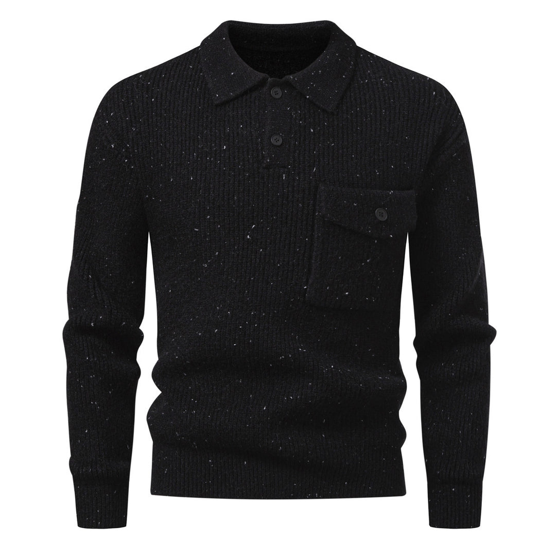 Herren Polokragen-Pullover aus Rippenstrick mit aufgesetzter Brusttasche Shop Nory