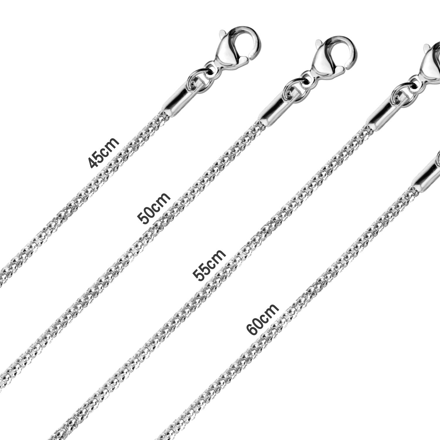 Damen Edelstahl Kette mit verschiedenen Oberflächenstrukturen Shop Nory