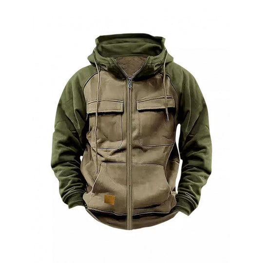 Herren Kapuzenjacke mit Cargo-Taschen und durchgehendem Reißverschluss Shop Nory