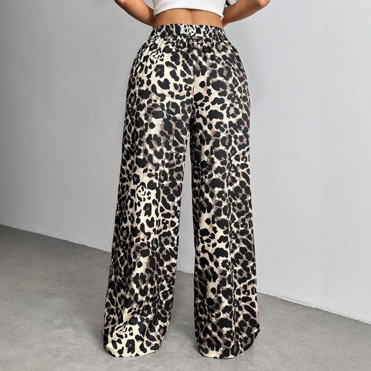 Damen Palazzo-Hose mit schickem Leopardenmuster Shopnory