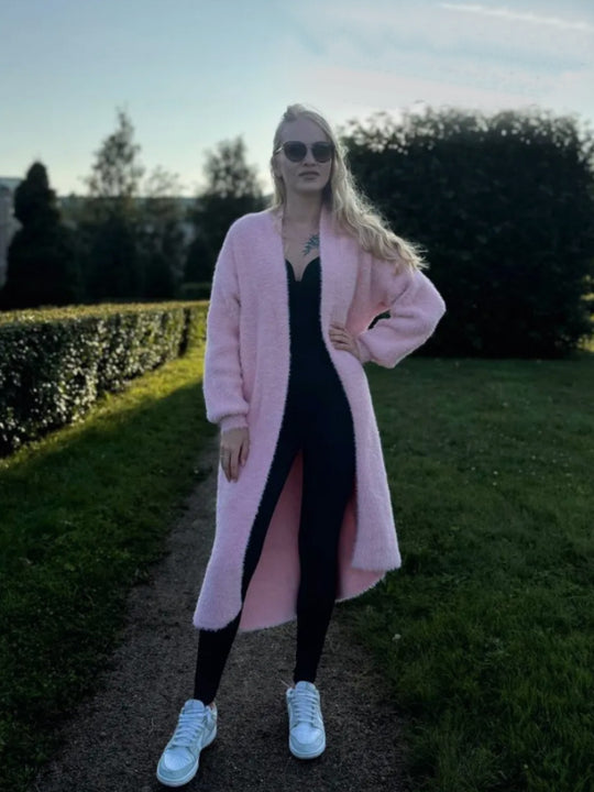 Damen Flauschiger Langarm Oversized Cardigan Shop Nory