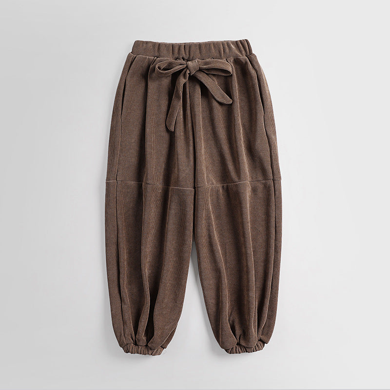 Damen Ripp-Joggerhose mit Tunnelzug hohem Bund und elastischen Bündchen Shop Nory