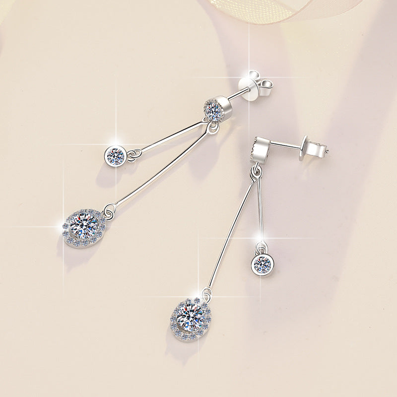 Damen-Ohrhänger mit funkelnden Kristallen und eleganter Verlängerung Shop Nory