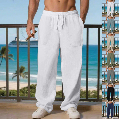 Herren Bequeme Strandhose mit seitlichen Taschen und elastischem Bund