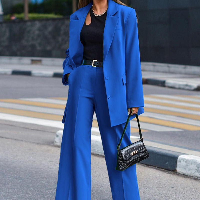 Damen Oversized Blazer und Weite Hose Kombination Shopnory