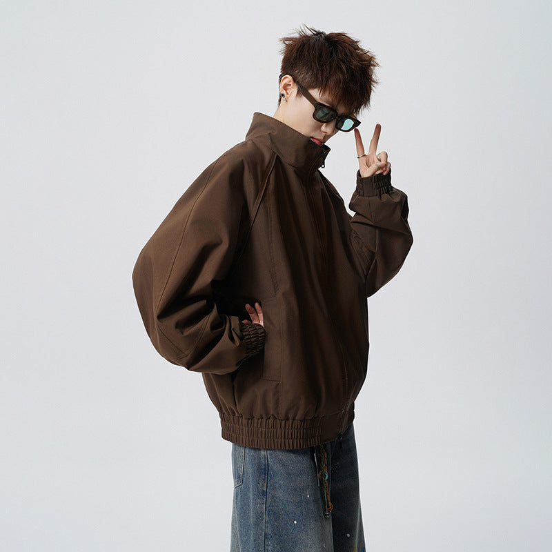 Unisex Oversized Windjacke mit Stehkragen und Raglanärmeln Shop Nory