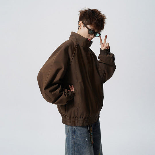 Unisex Oversized Windjacke mit Stehkragen und Raglanärmeln Shop Nory