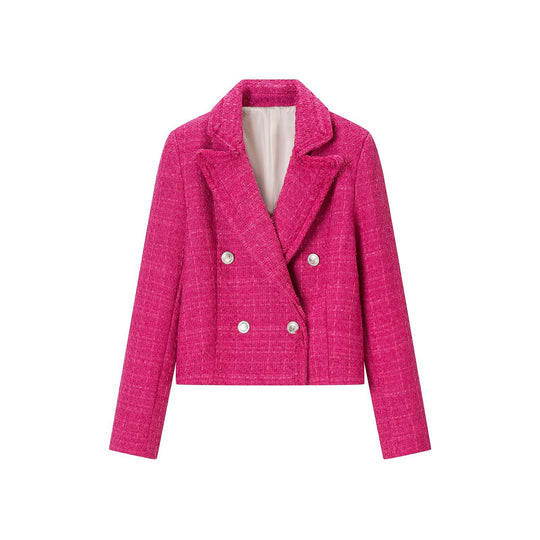 Damen Zweiteiliges Tweed-Set mit Kurzblazer und Plissiertem Minirock Shop Nory