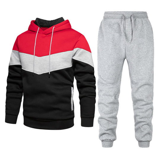 Herren nan athleisure-Set mit Chevron-Kapuze, fleecegefüttertem Pullover und schmal zulaufender Jogginghose Shop Nory