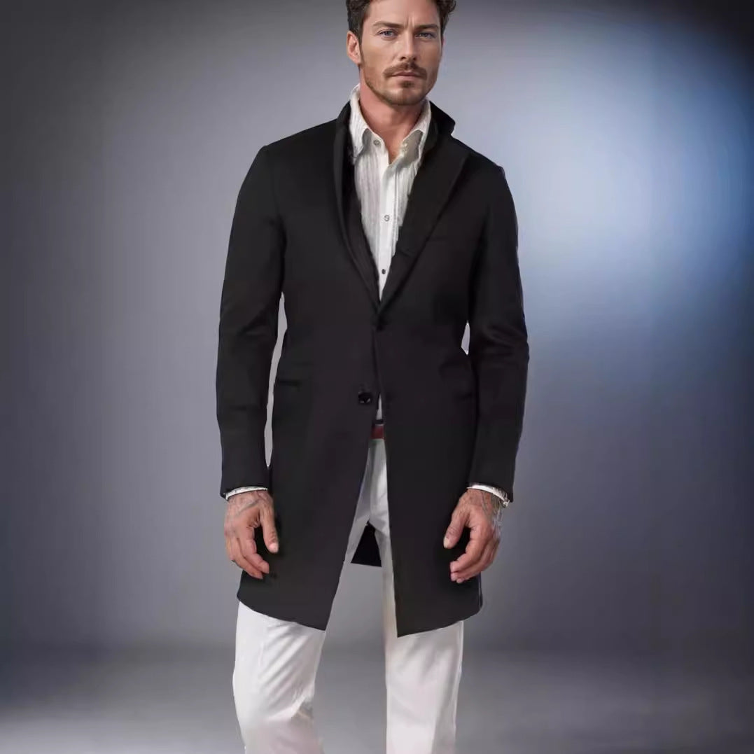 Herren eleganter Langmantel aus weichem Stoff