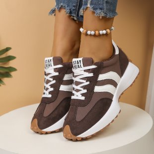 Damen Plateau-Laufsneaker mit Wildlederoptik und Leo-Akzenten Shop Nory