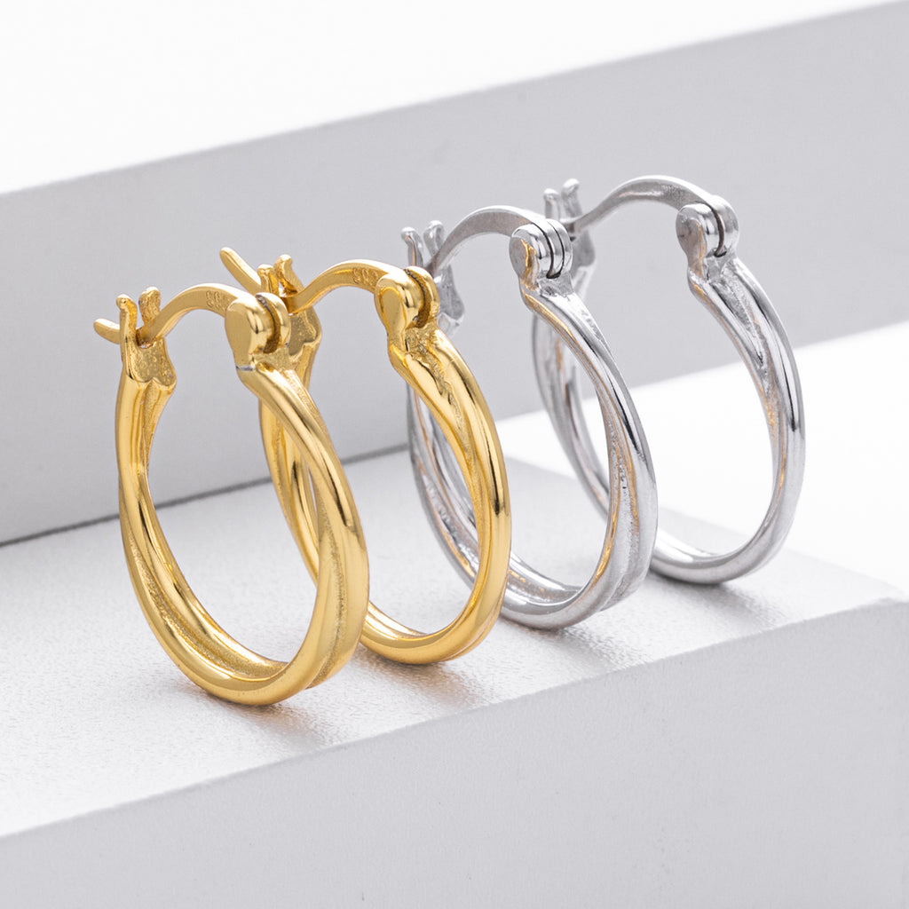 Damen Hoops aus hochwertigem 925 Sterling Silber mit glänzender Goldbeschichtung Shop Nory