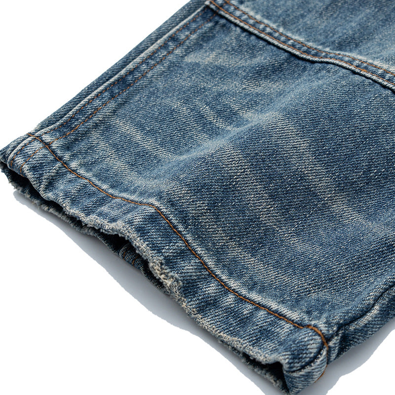 Damen Hochtaillierte Denimhose im weiten, verkürzten Schnitt mit Used‑Effekt und aufgesetzten Fronttaschen Shop Nory