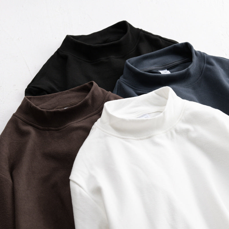 Herren Langärmeliges Feines Baumwollshirt mit Stehkragen und Relaxed-Fit Shop Nory