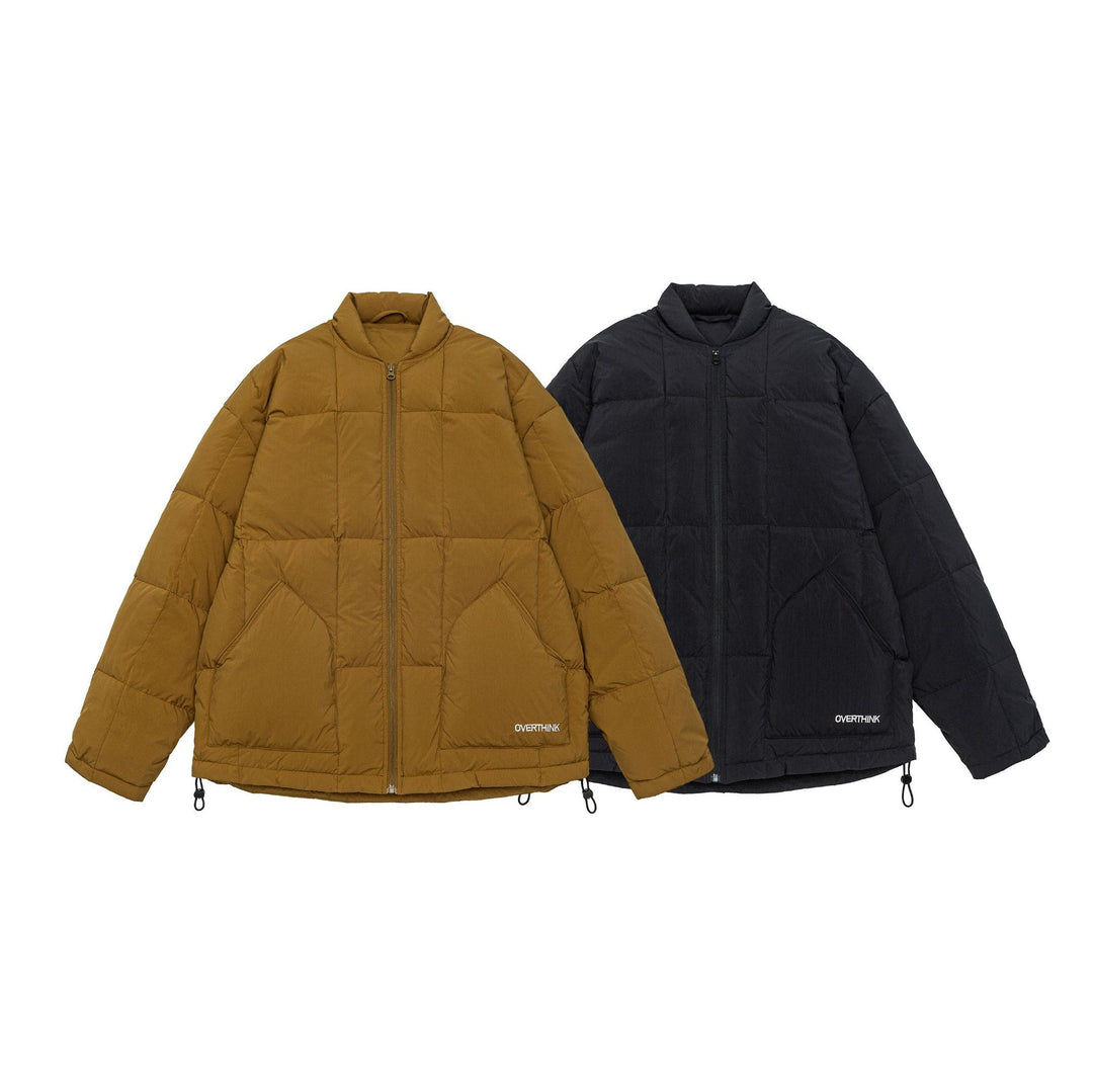Herren Boxy gesteppte Isolationsjacke mit Stehkragen, Kordelzug und Logo-Applikation Shop Nory
