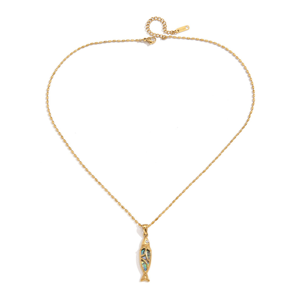 Damen elegante Halskette mit einzigartigem Fischanhänger Shop Nory