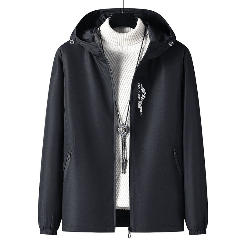 Herren Leichte Outdoor-Jacke mit verstellbarem Kapuzenkragen Shop Nory