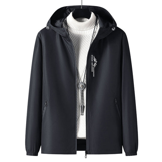 Herren Leichte Outdoor-Jacke mit verstellbarem Kapuzenkragen Shop Nory