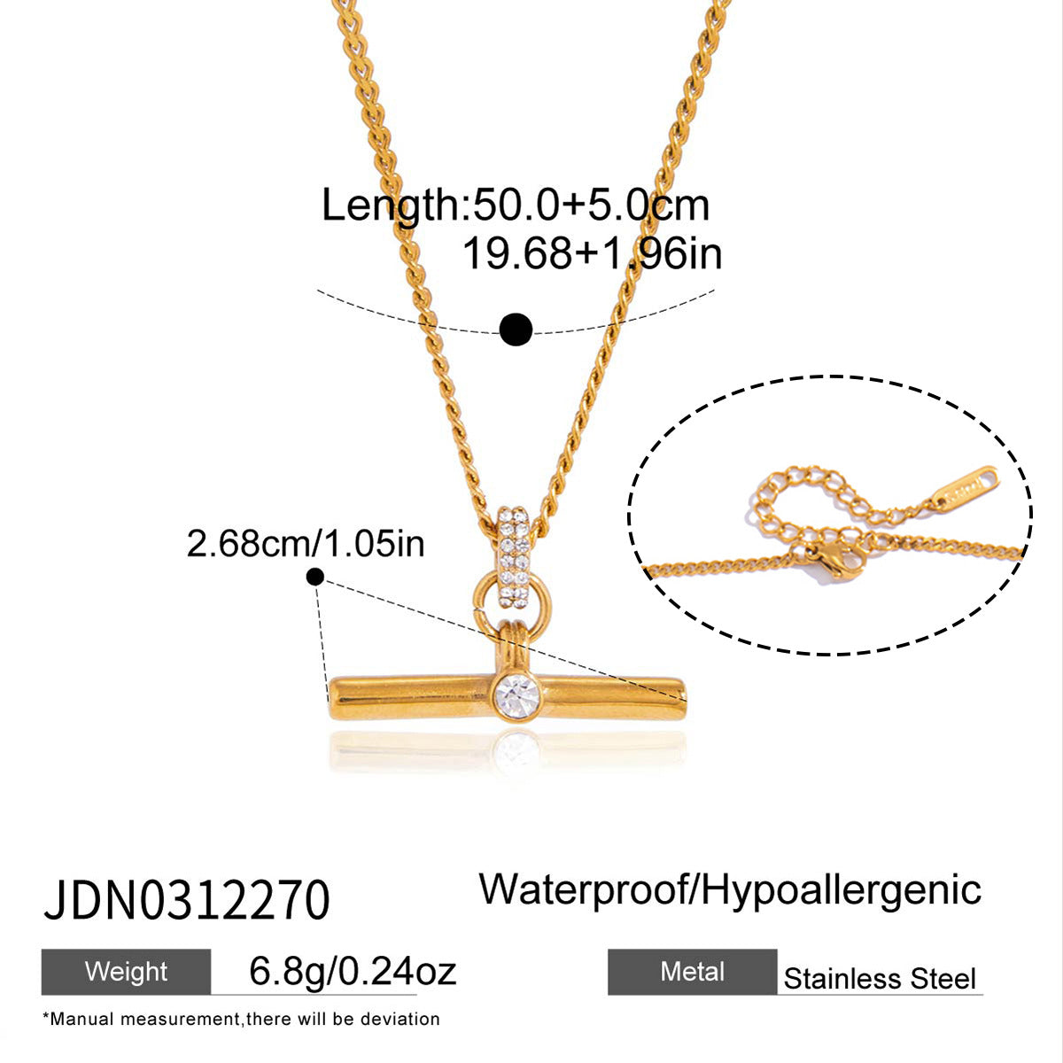 Damen Edelstahl Halskette mit verstellbarem Design und wasserfesten Eigenschaften Shop Nory