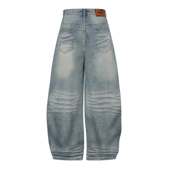 Damen Weite High‑Waist Ballon-Jeans mit Ziernähten Shop Nory