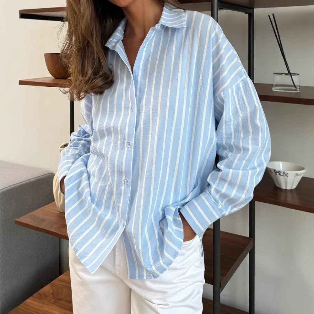 Damen Lässiges und luftiges Streifenhemd Shop Nory