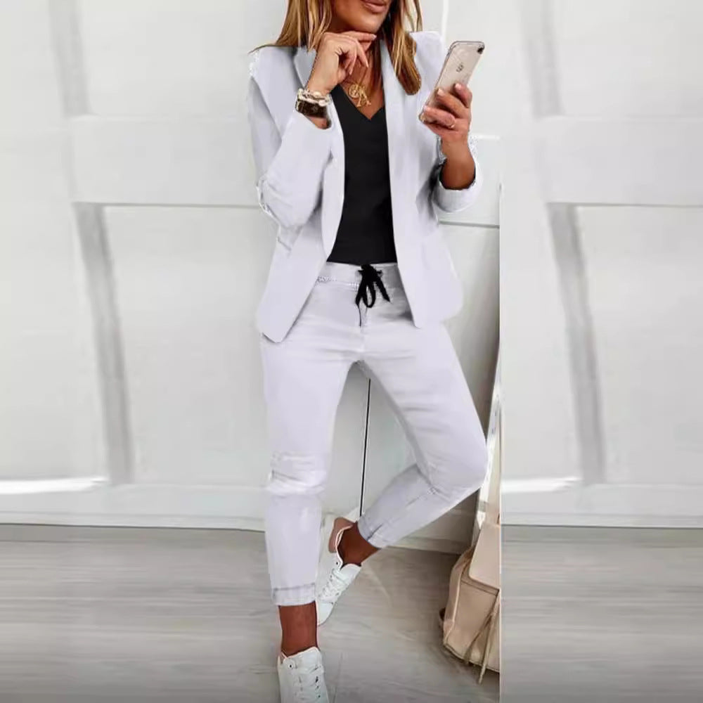 Damen Elegantes Zweiteiliges Blazer-Jogginganzug Shop Nory
