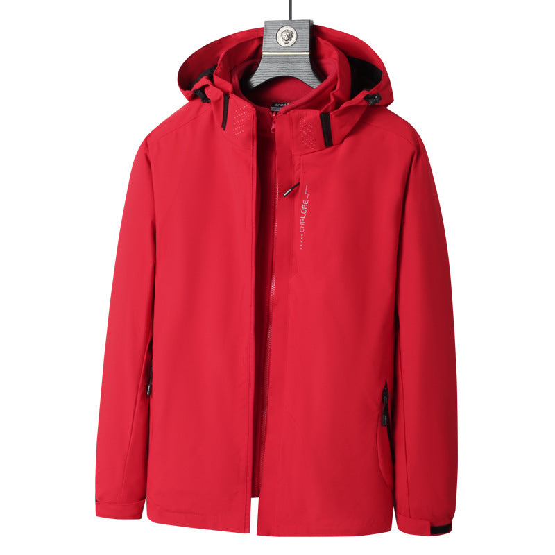 Herren Softshell Outdoorjacke mit wasserdichter Membran, abnehmbarer Kapuze und verdecktem Reißverschluss Shop Nory