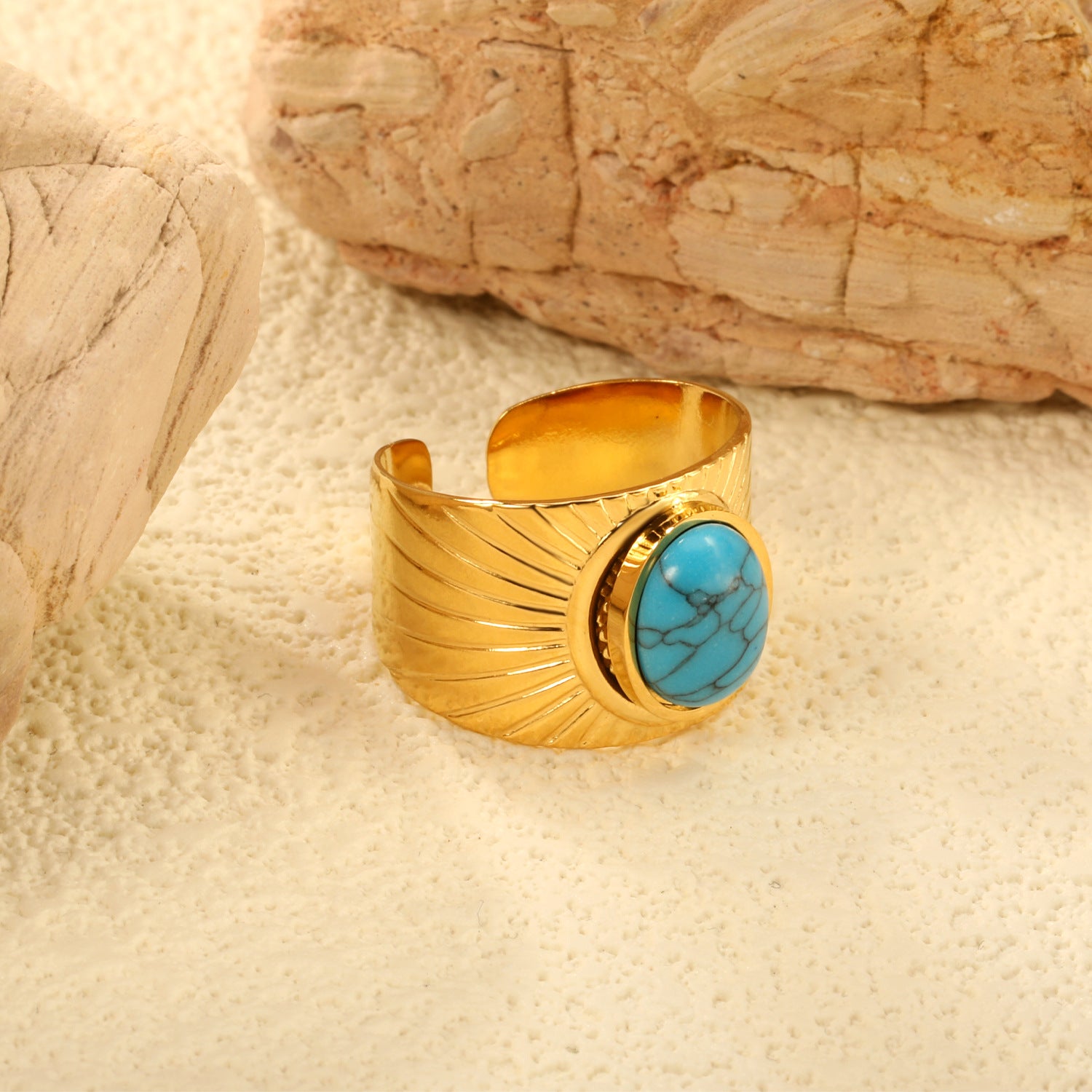Damen offener Ring mit kunstvollen Steinen Shop Nory