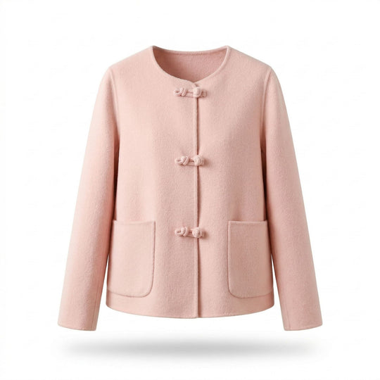 Damen Kaschmir-Mantel mit elegantem Schließe Shop Nory