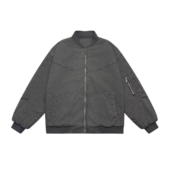 Unisex Oversize Utility‑Bomberjacke mit Ärmeltasche, elastischem Saum und verdeckten Eingriffstaschen Shop Nory