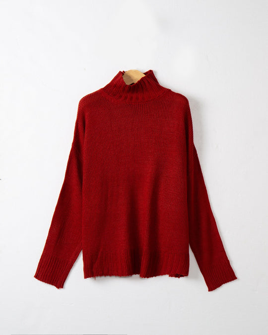 Damen Rollkragen-Pullover aus Grobstrick mit Oversize-Schnitt Shop Nory