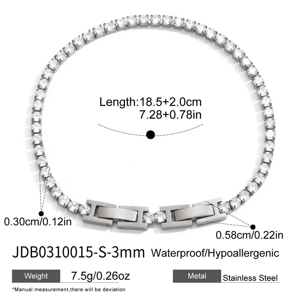 Damen Halskette mit hochwertigem Kristallbesatz aus hypoallergenem Edelstahl Shop Nory