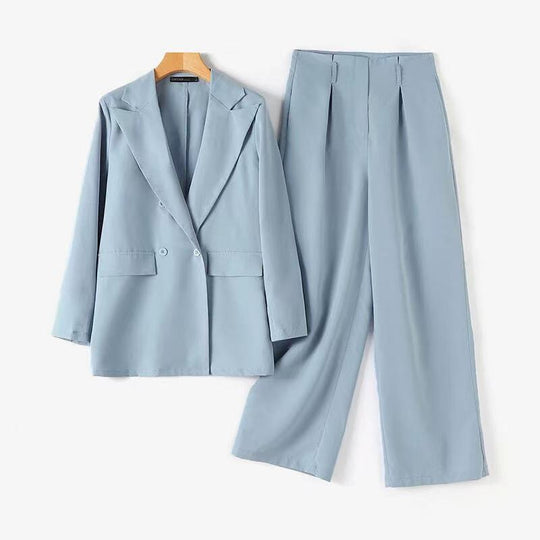 Damen Oversized Blazer und weite Hose Set