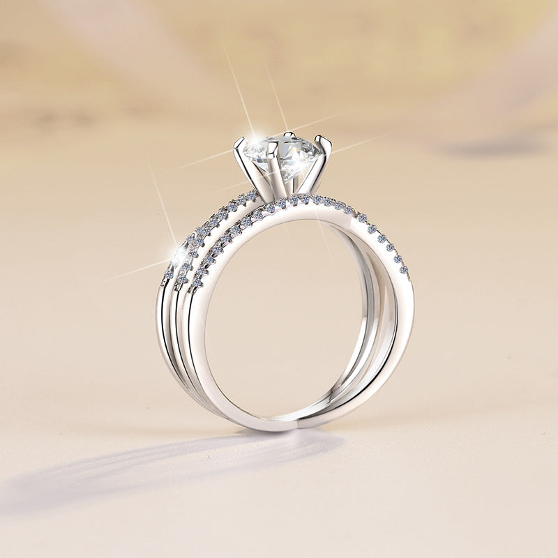 Damen Verlobungsring mit strahlendem Kristall und modernem Design Shop Nory