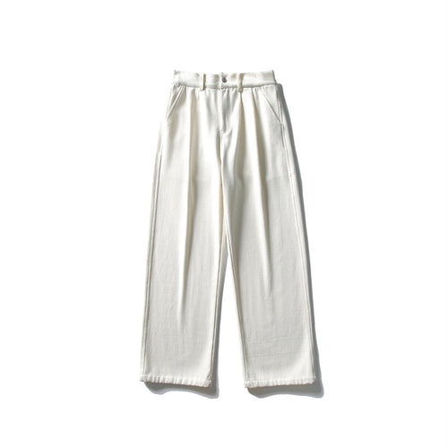 Damen Hochtaillierte weite Bundfaltenhose mit geradem Bein und Eingrifftaschen Shop Nory