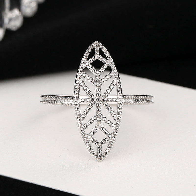 Damen Ring mit exquisite Blattform und filigraner Struktur Shop Nory