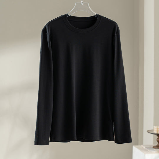 Damen Langärmeliges Rundhals-Longsleeve aus Modal-Mix mit fließender Silhouette Shop Nory
