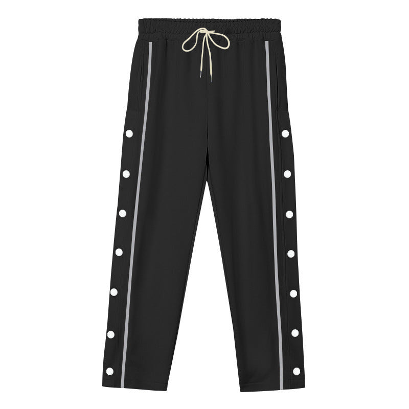 Herren Sportliche Snap-Trackhose mit seitlichen Druckknopfleisten und Tunnelzug Shop Nory