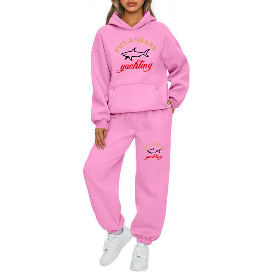 Damen oversized Hoodie und Jogginghose Set mit Kapuze Kängurutasche und gerippten Bündchen Shop Nory