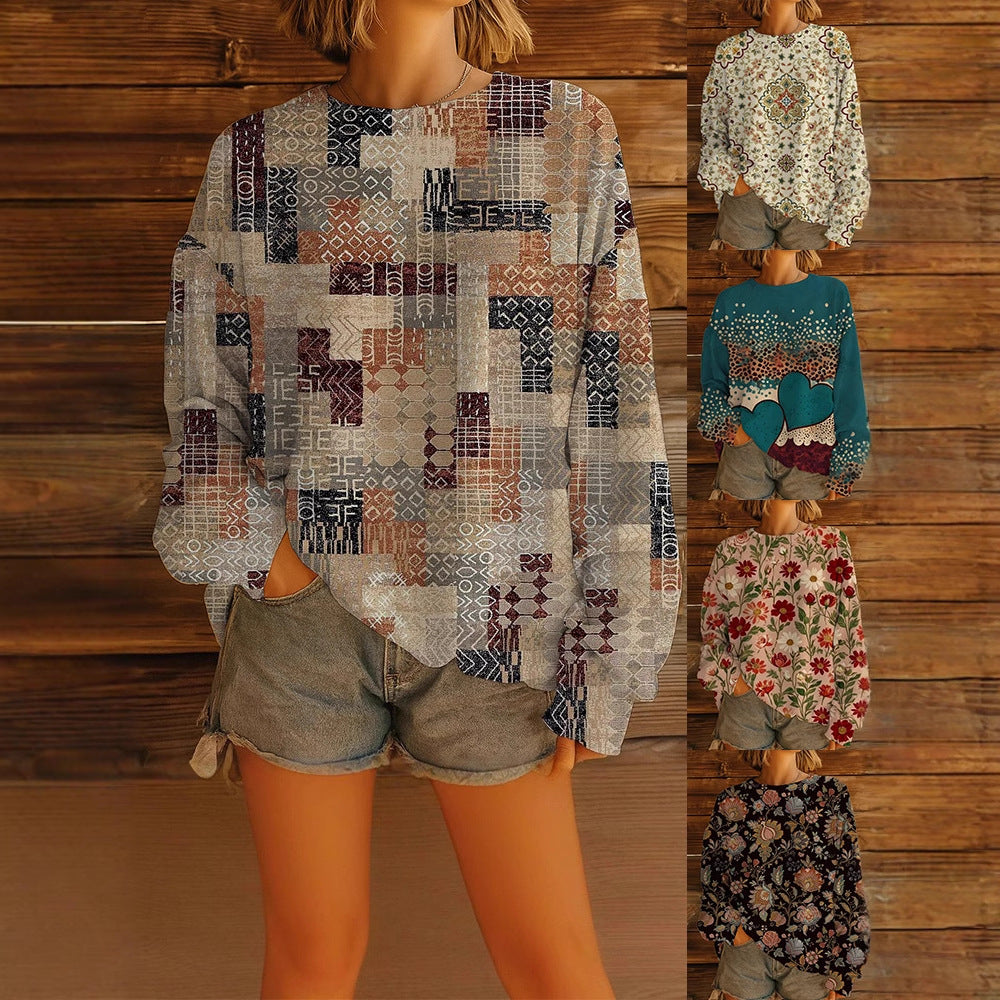 Damen GShop Norylümter Oversize-Sweatshirt-Pullover mit Rundhals und Ballonärmeln Shop Nory