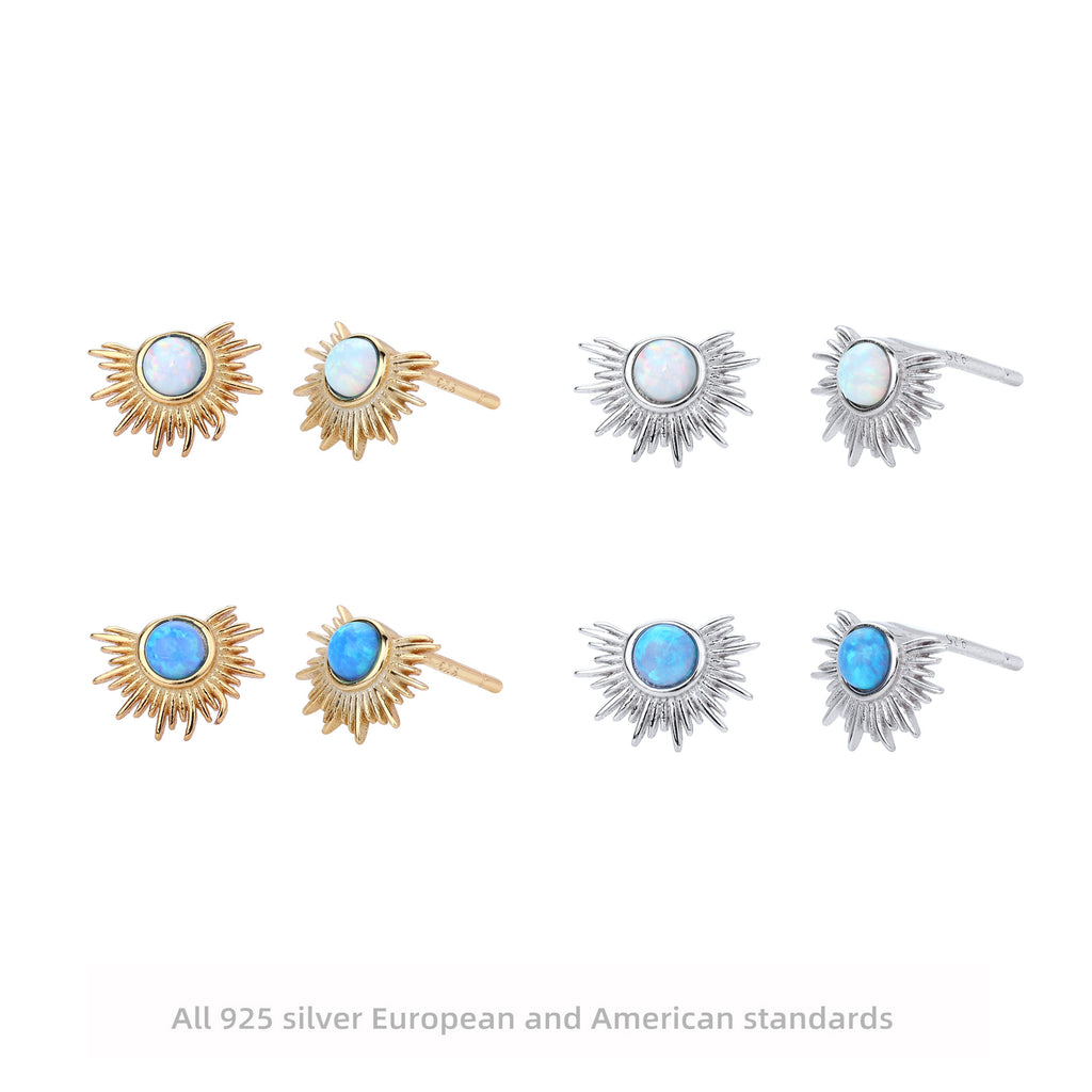 Damen Ohrstecker im modernen Sonnenmotiv mit hochwertigem Zirkonbesatz Shop Nory
