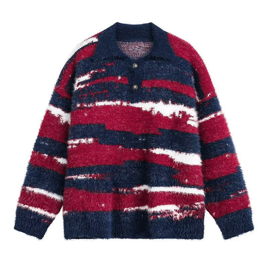 Damen Kuscheliger Oversized Pullover mit Streifen Shop Nory