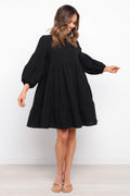 Damen romantisches Sommerkleid mit voluminösen Ärmeln und Rüschendetails