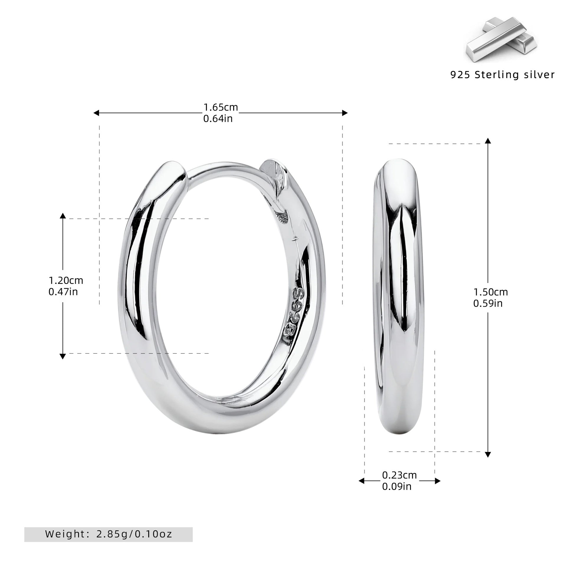 Damen Creolen mit zeitgenössischem Design aus hochwertigem 925 Sterling Silber Shop Nory