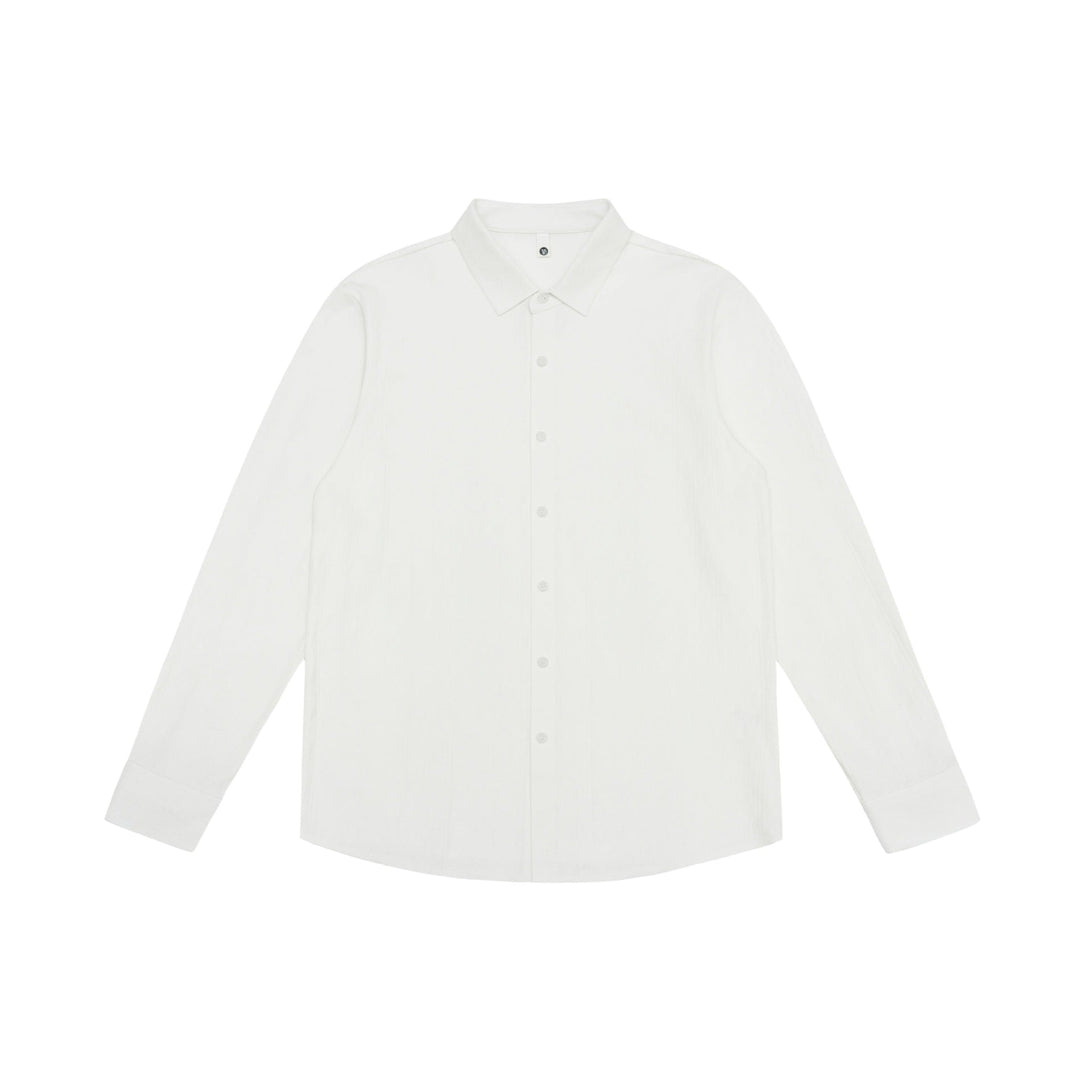 Herren Feines Baumwoll-Twill Hemdjacken‑Style mit Kentkragen und abgerundetem Saum Shop Nory