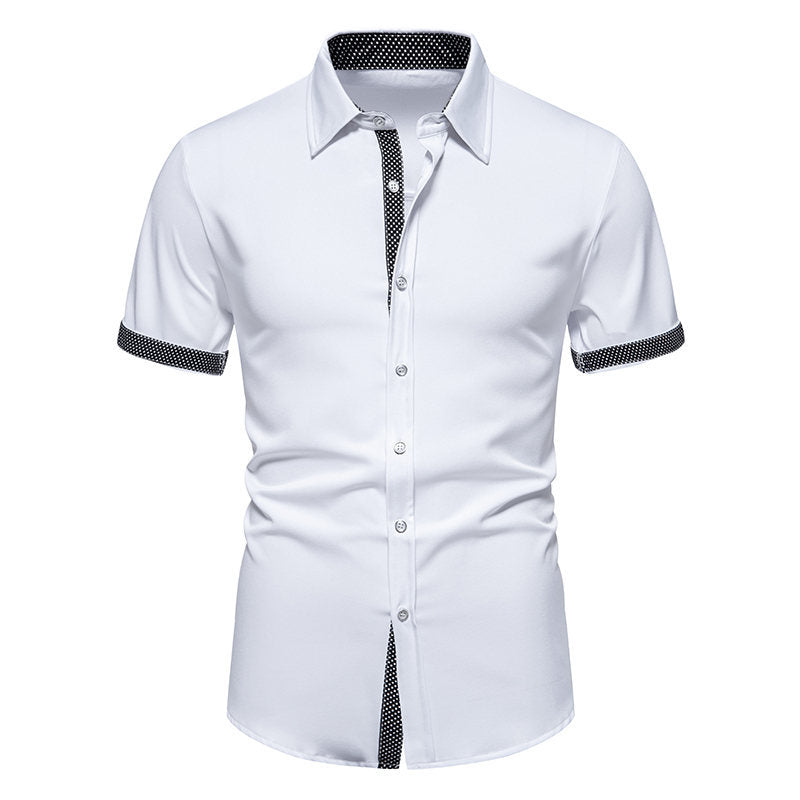 Herren Kurzarmhemd mit kontrastierenden Details und klassischem Schnitt Shopnory