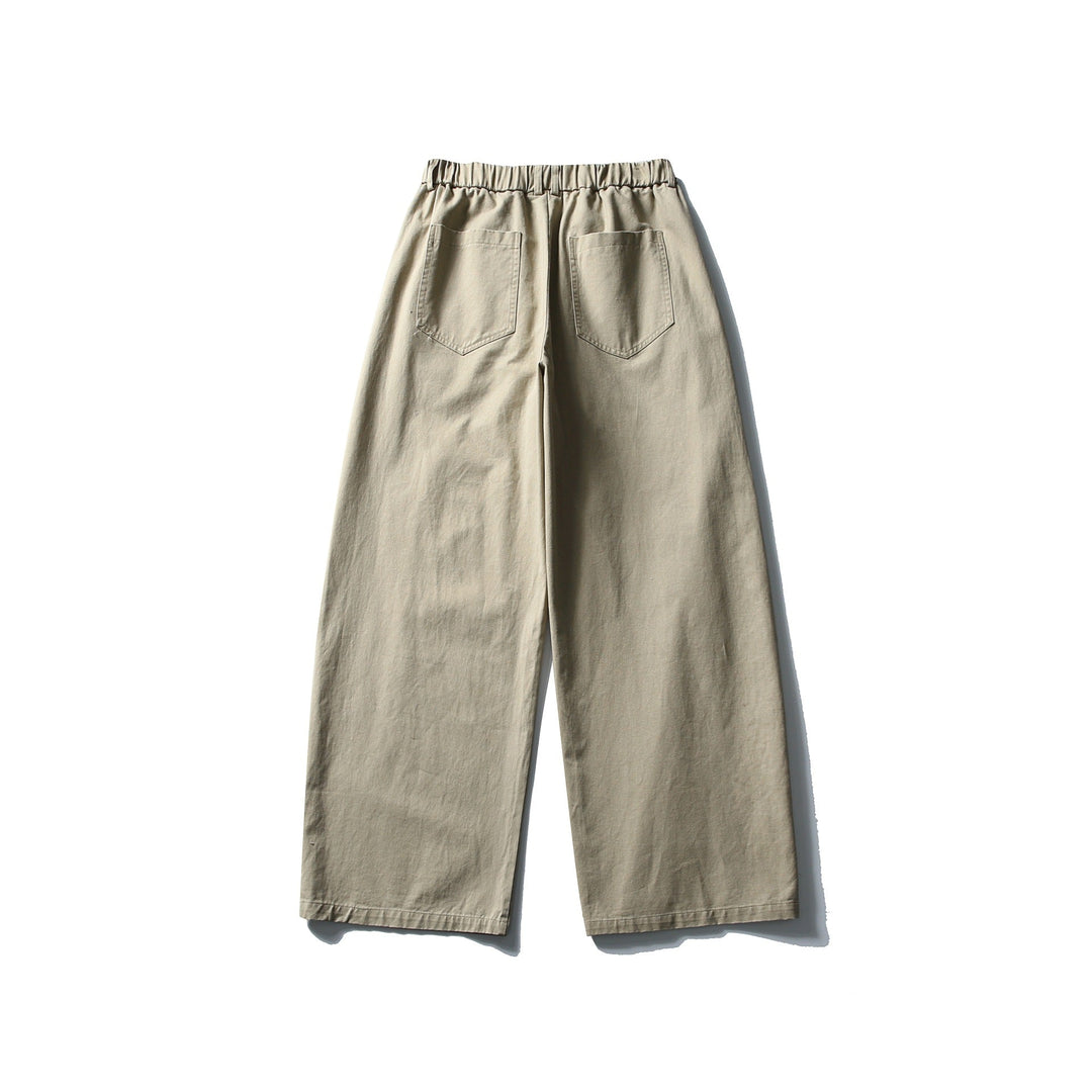 Damen Weite Cropped-Hose mit elastischem Bund und dekorativen Nahtpasse Shop Nory