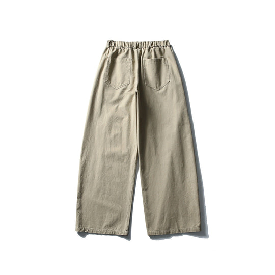 Damen Weite Cropped-Hose mit elastischem Bund und dekorativen Nahtpasse Shop Nory