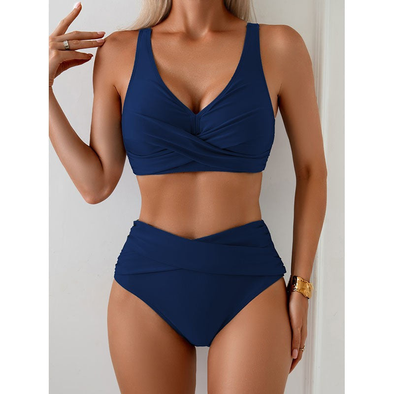 Damen Hochtailliertes Bikini-Set mit raffiniertem Wickeldesign ShopNory