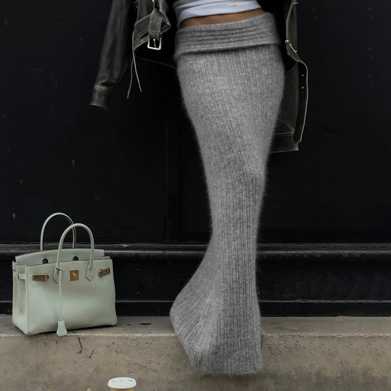 Damen nan schulterfreier Cropped-Feinstrickpullover mit weitem U-Boot-Ausschnitt und elastischem Rippbund Shop Nory